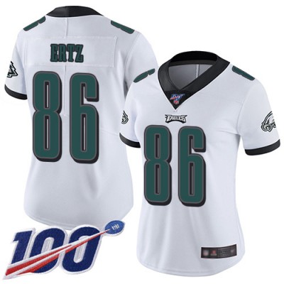 Nike Philadelphia Eagles #86 Zach Ertz White Women's Stitched NFL 100th Season Vapor Limited Jersey